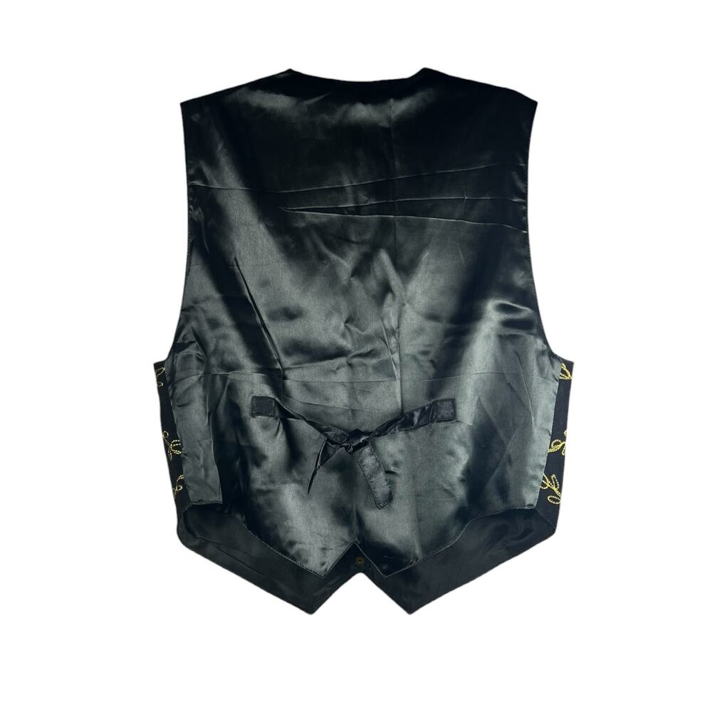 Vintage Y2K Agapo Embroidered Leather Vest Suede Folk Boho Medium - Picture 3 of 5